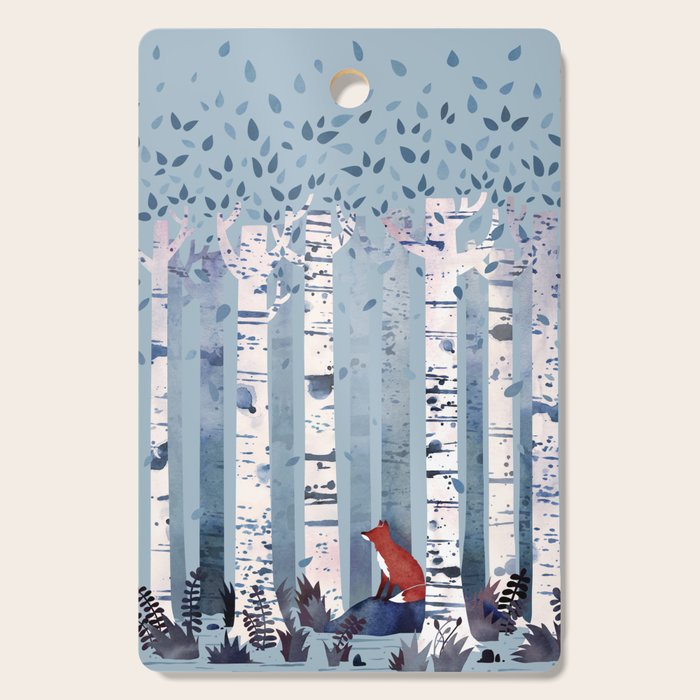 The Birches (in Blue) Cutting Board Gallery Image 1
