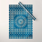Old Bookshop Magic Mandala in Blue Wrapping Paper Gallery Image 1
