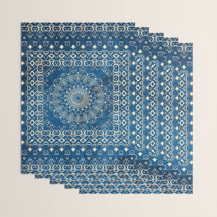 Old Bookshop Magic Mandala in Blue Wrapping Paper Gallery Image 3