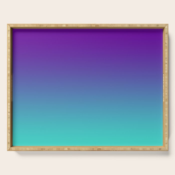 Violet Purple and Turquoise Ombre Serving Tray Gallery Image 1