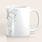 Minimalistic Line Art of Woman with Sunflower Coffee Mug Gallery Image 1