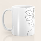 Minimalistic Line Art of Woman with Sunflower Coffee Mug Gallery Image 3