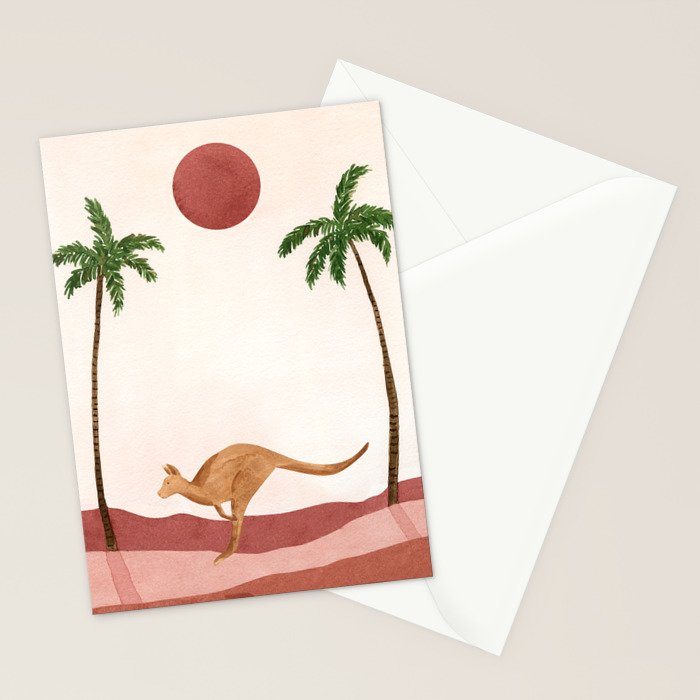 Kangaroo Art Print - Sabina Fenn Illustration - Gouache Painting Animals - Home Decor Stationery Card Gallery Image 2