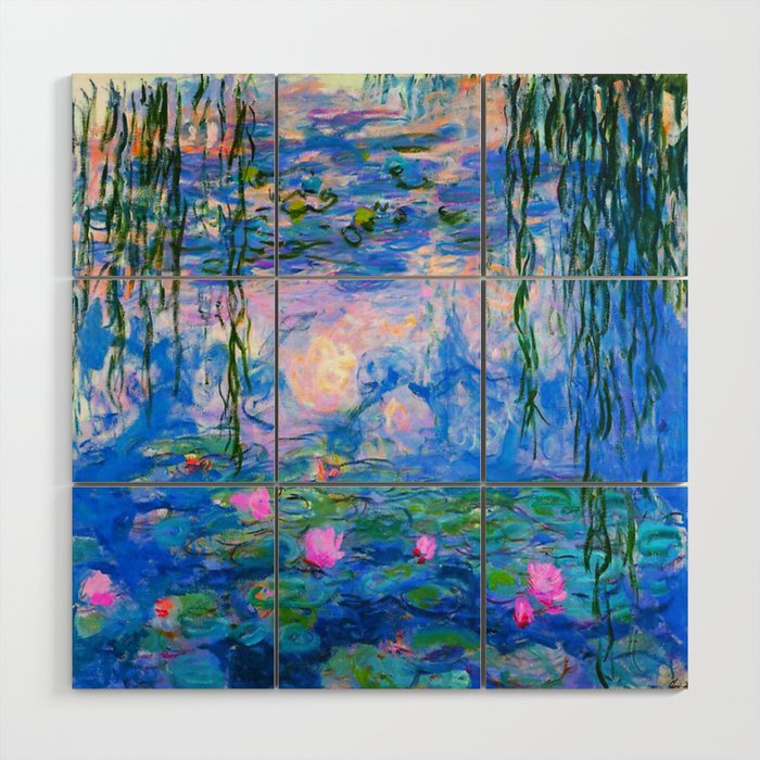 Claude Monet Water Lilies Wood Wall Art Gallery Image 1