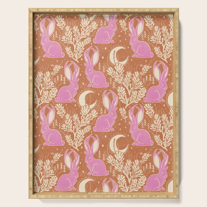 Jackalope - caramel and primrose  Serving Tray Gallery Image 1