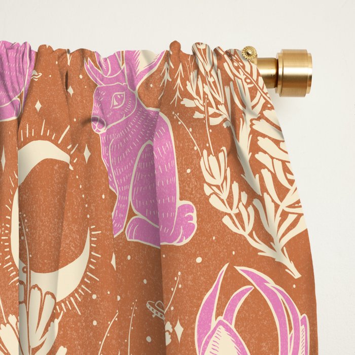 Jackalope - caramel and primrose  Window Curtain Gallery Image 2