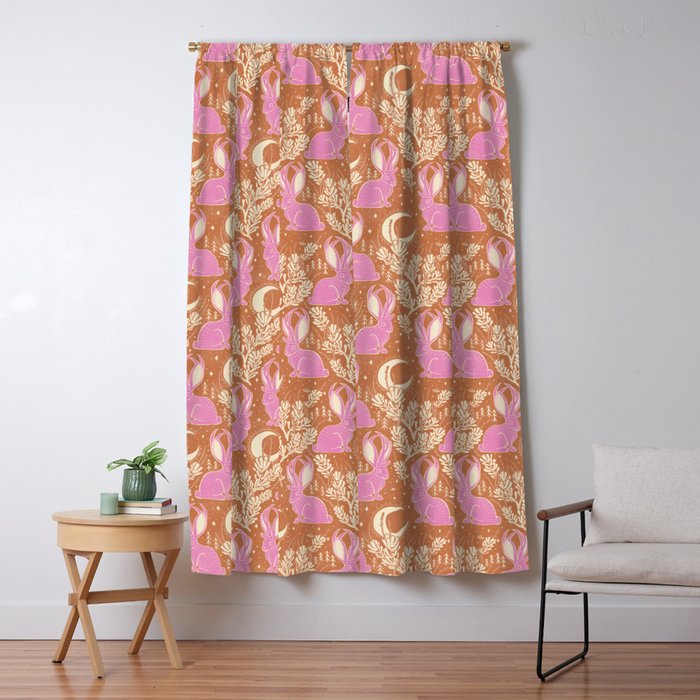 Jackalope - caramel and primrose  Window Curtain Gallery Image 1