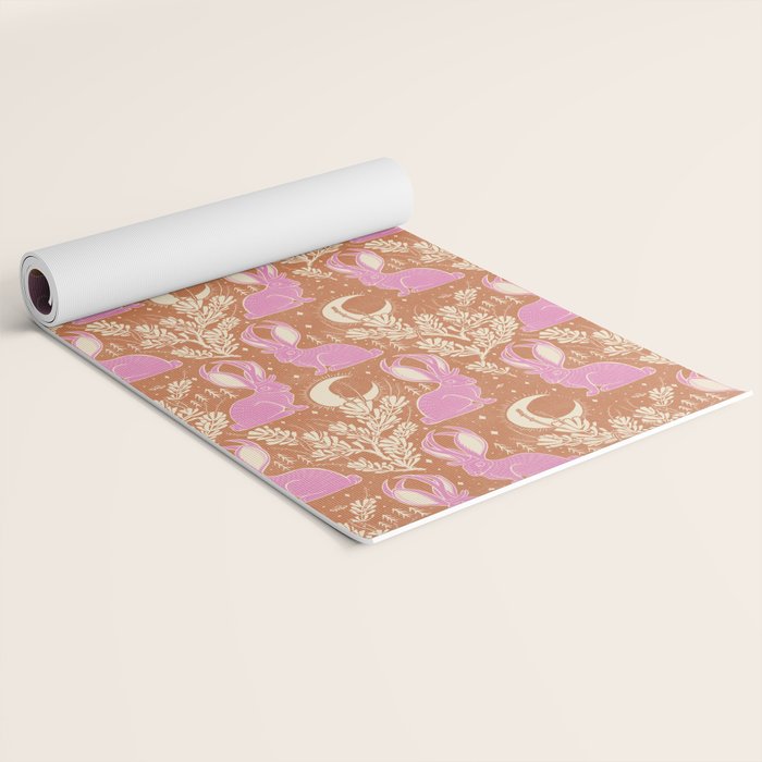 Jackalope - caramel and primrose  Yoga Mat Gallery Image 2