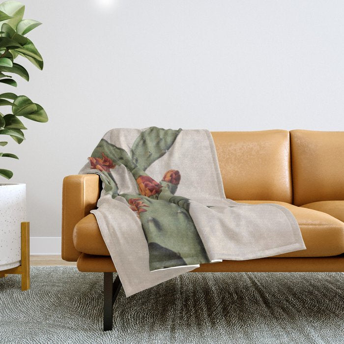 Botanical Cactus Throw Blanket Gallery Image 1