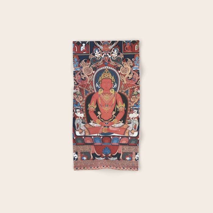 Amitabha Buddha Tibetan Buddhist Thangka Bath Towel Gallery Image 1