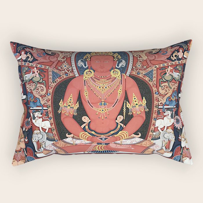 Amitabha Buddha Tibetan Buddhist Thangka Rectangular Pillow Gallery Image 2