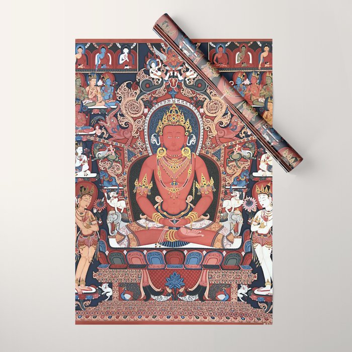 Amitabha Buddha Tibetan Buddhist Thangka Wrapping Paper Gallery Image 1