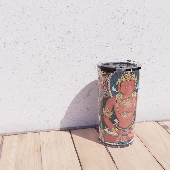 Amitabha Buddha Tibetan Buddhist Thangka Travel Mug Gallery Image 4