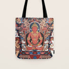 Amitabha Buddha Tibetan Buddhist Thangka Tote Bag Gallery Image 1