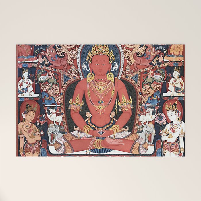 Amitabha Buddha Tibetan Buddhist Thangka Welcome Mat Gallery Image 1