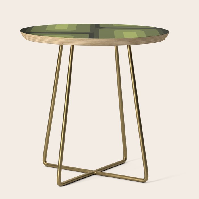Mid Century Modern Long Rectangles Dark Olive Green Side Table Gallery Image 1