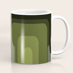 Mid Century Modern Long Rectangles Dark Olive Green Coffee Mug Gallery Image 1