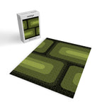 Mid Century Modern Long Rectangles Dark Olive Green Jigsaw Puzzle Gallery Image 2