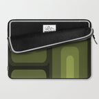 Mid Century Modern Long Rectangles Dark Olive Green Laptop Sleeve Gallery Image 2