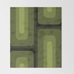Mid Century Modern Long Rectangles Dark Olive Green Throw Blanket Gallery Image 2