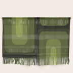 Mid Century Modern Long Rectangles Dark Olive Green Wall Hanging Gallery Image 1