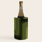 Mid Century Modern Long Rectangles Dark Olive Green Wine Chiller Gallery Image 1