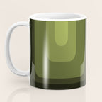 Mid Century Modern Long Rectangles Dark Olive Green Coffee Mug Gallery Image 3