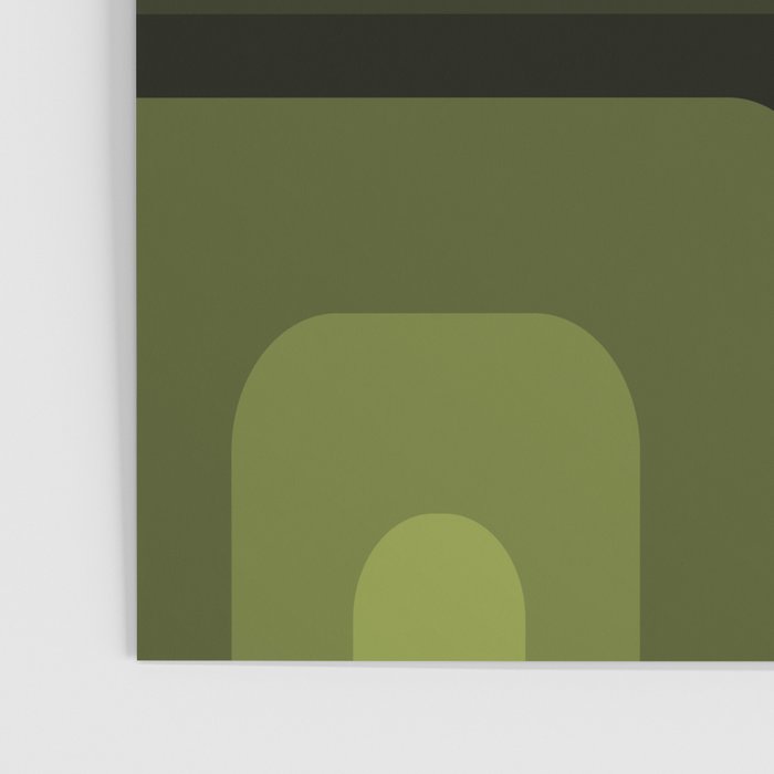 Mid Century Modern Long Rectangles Dark Olive Green Poster Gallery Image 3