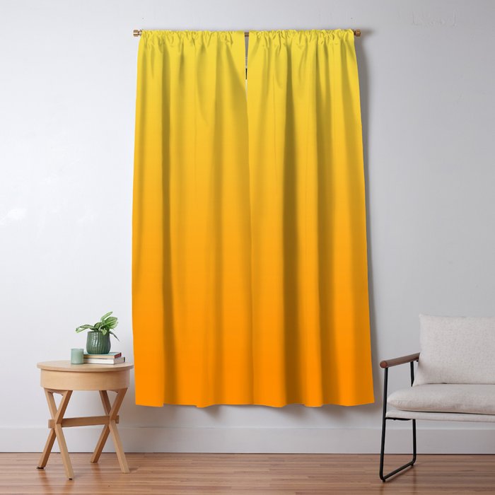 ORANGE Bright Ombre Color Pattern  Window Curtain Gallery Image 5