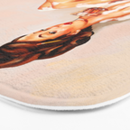 "Bathtub Whiskey" - Cute Vintage Brunette Pinup Girl Soaks & Enjoys A Cocktail. (V.2) Bath Mat Gallery Image 3