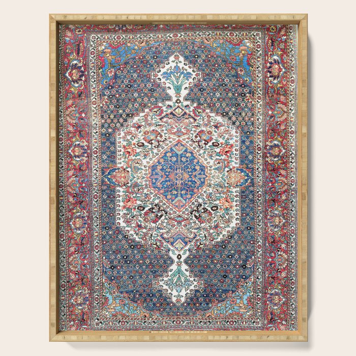 Bakhtiari Central Persian Rug Print Serving Tray Gallery Image 1