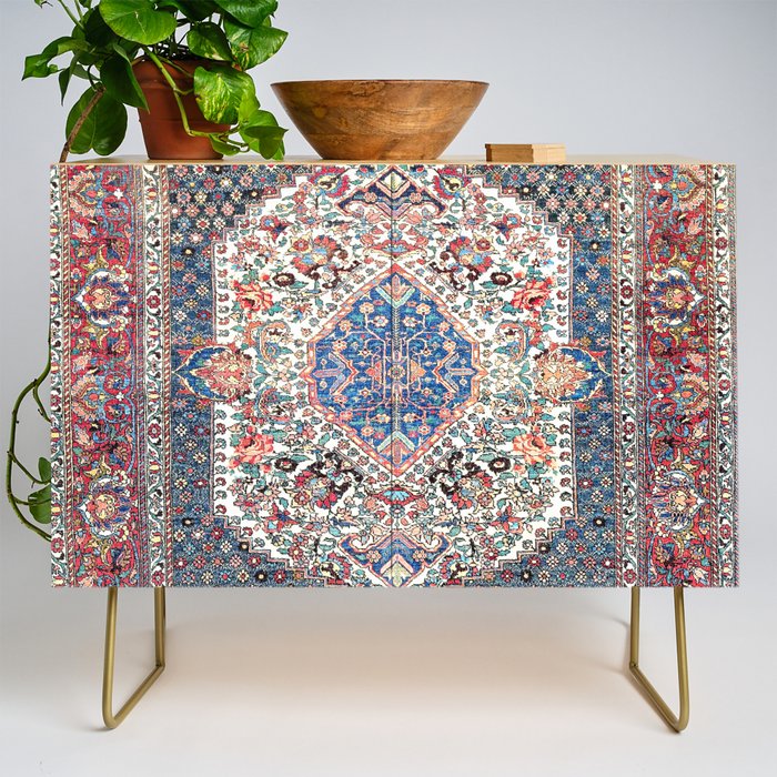 Bakhtiari Central Persian Rug Print Credenza Gallery Image 1