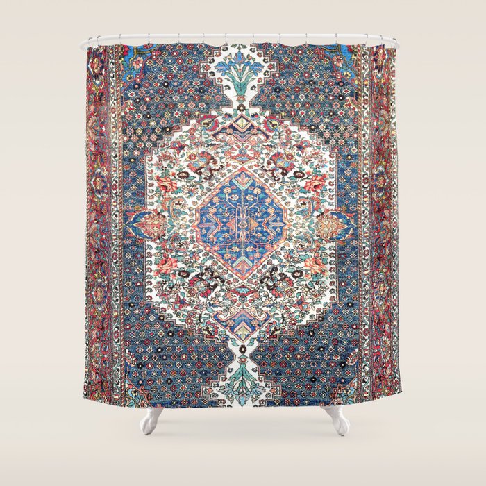Bakhtiari Central Persian Rug Print Shower Curtain Gallery Image 1