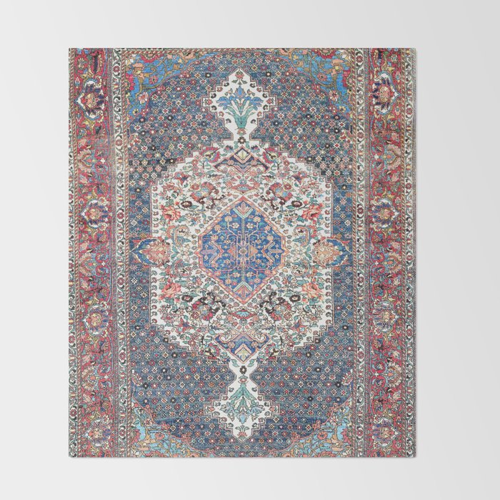 Bakhtiari Central Persian Rug Print Throw Blanket Gallery Image 2