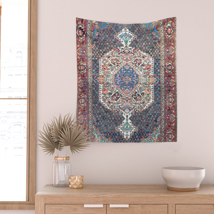 Bakhtiari Central Persian Rug Print Wall Tapestry Gallery Image 2