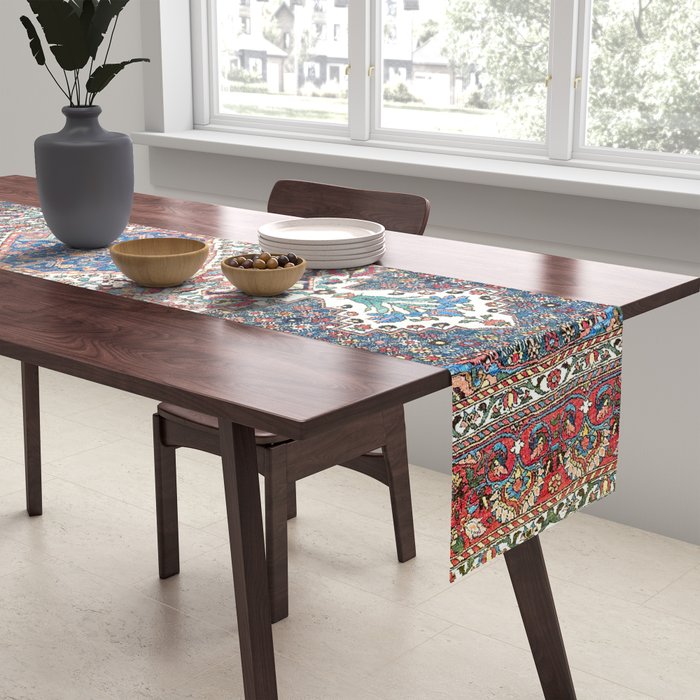 Bakhtiari Central Persian Rug Print Table Runner Gallery Image 2