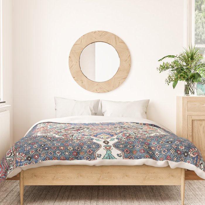 Bakhtiari Central Persian Rug Print Duvet Cover Gallery Image 3