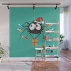 Happy Christmas Santa Spider Wall Mural Gallery Image 1