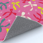 Festive Bows on Pink Background Rug Gallery Image 4