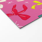 Festive Bows on Pink Background Welcome Mat Gallery Image 2