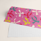 Festive Bows on Pink Background Wrapping Paper Gallery Image 2