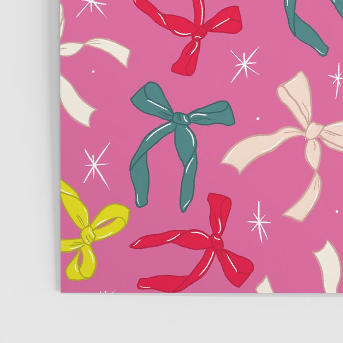 Festive Bows on Pink Background Poster Gallery Image 3