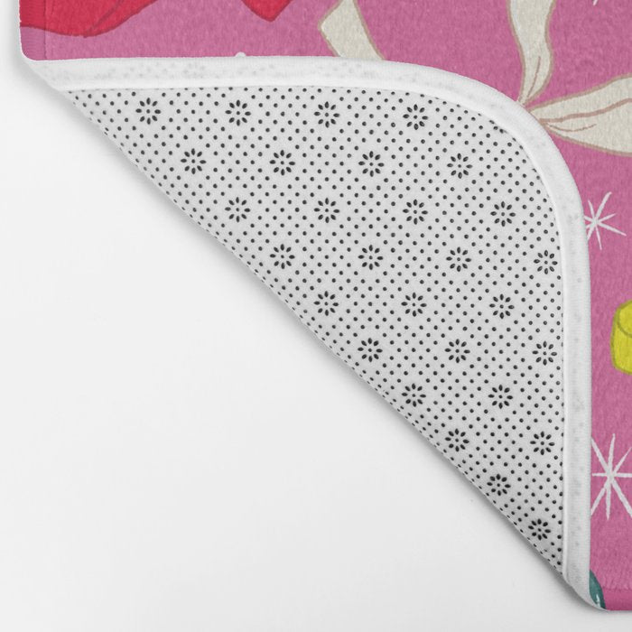 Festive Bows on Pink Background Bath Mat Gallery Image 2