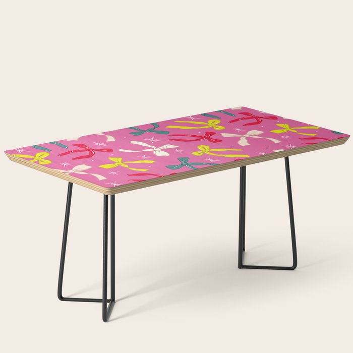 Festive Bows on Pink Background Coffee Table Gallery Image 1