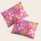 Festive Bows on Pink Background Pillow Sham Gallery Image 3