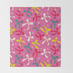 Festive Bows on Pink Background Throw Blanket Gallery Image 2