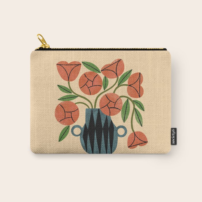 Peach Rose Bouquet Carry All Pouch Gallery Image 1