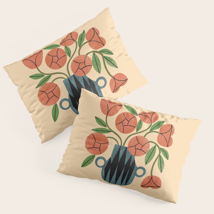 Peach Rose Bouquet Pillow Sham Gallery Image 1