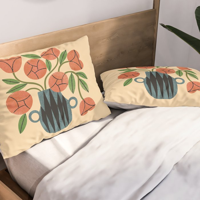 Peach Rose Bouquet Pillow Sham Gallery Image 2