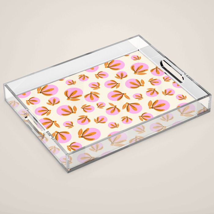 Happy Blooms Pattern Acrylic Tray Gallery Image 1